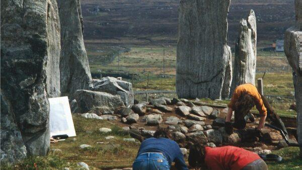 The chamber tomb being excavated, May 1981.